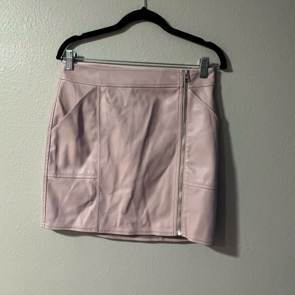 Express Pink Leather Mini Skirt
